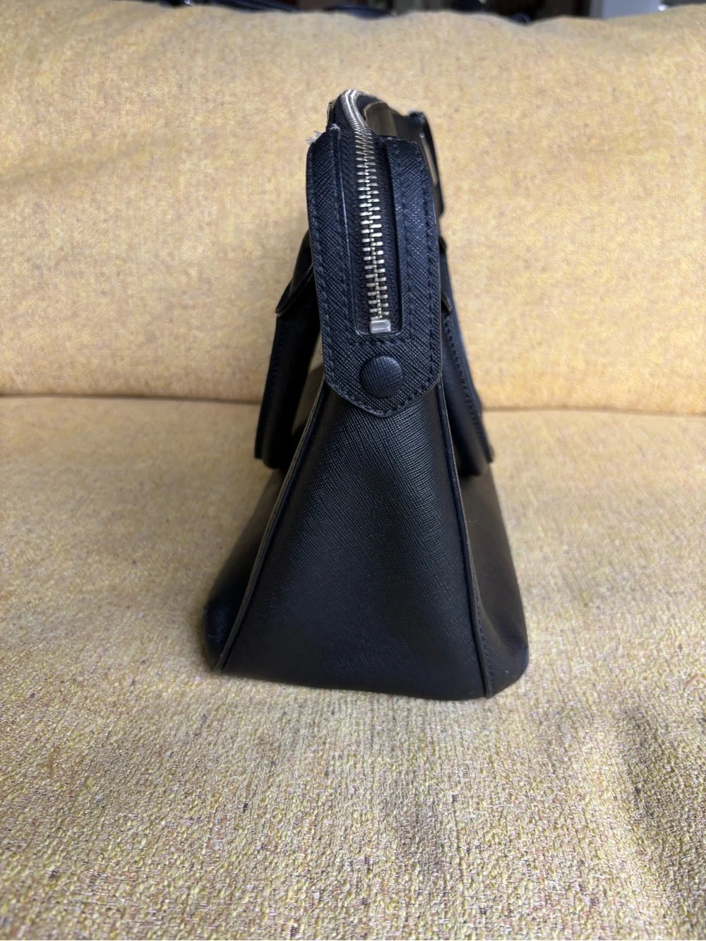 Calvin Klein Black Structured Faux Leather Tote